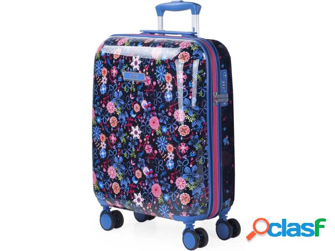 Mala de Viaje SKPAT Negra Flores (55x40x20cm)