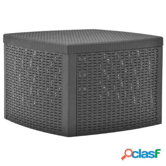 Mesa auxiliar de plástico gris antracita 54x54x36,5 cm