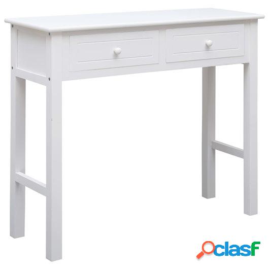 Mesa consola de madera blanco 90x30x77 cm