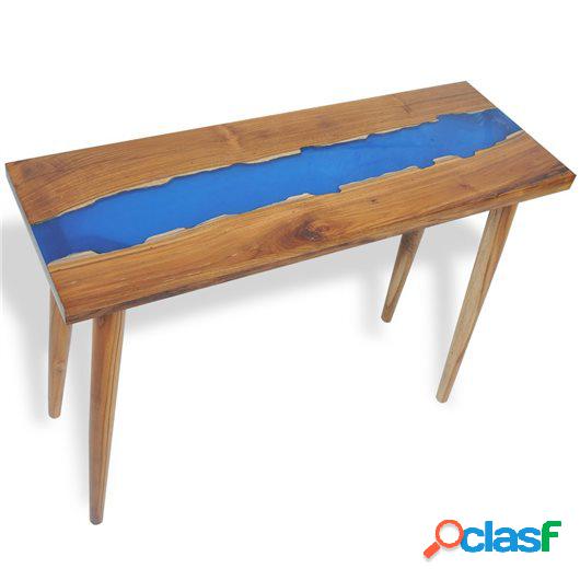 Mesa consola de teca y resina 100x35x75 cm