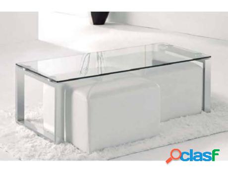 Mesa de Centro ADEC Benetto (Cromado - Transparente - Metal