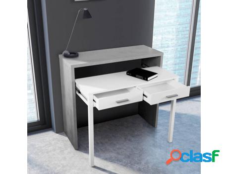 Mesa de Escritorio HABITDESIGN Bureau (Blanco Artik - Gris