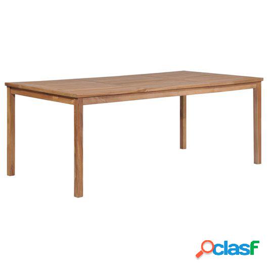 Mesa de comedor exterior de madera maciza de teca 200x100x77