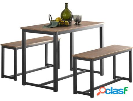 Mesa y Silla SOBUY (Marrón, Negro - 95x29x46 cm)