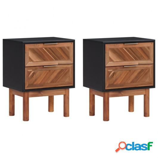 Mesitas de noche 2 uds madera maciza acacia MDF 40x30x53 cm