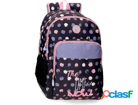 Mochila Escolar ROLL ROAD The Time Is Now Negro (33x44x17