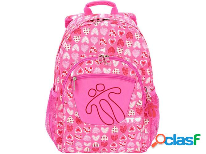 Mochila TOTTO Acuareles Rosa (35x44x14cm - Poliéster)