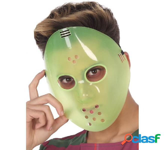 Máscara de Viernes 13 verde fluorescentes