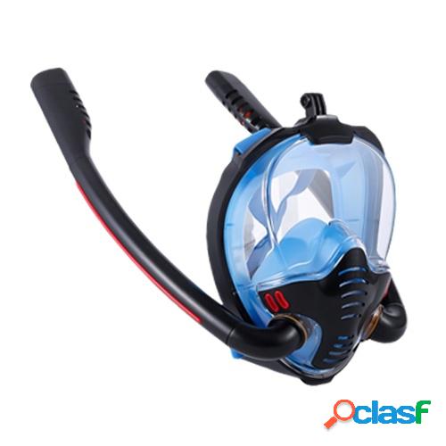 Máscara de buceo en seco de doble tubo máscara de snorkel