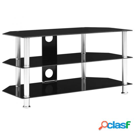 Mueble para el televisor de vidrio templado negro 96x46x50