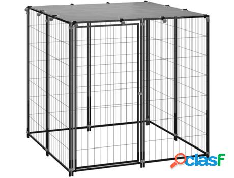 Perrera para Perros VIDAXL Negro (11x11x11 cm - Acero)