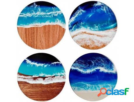 Posavasos HOGAR Y MÁS Playa Dolomite Set (10,8x10,8 cm)