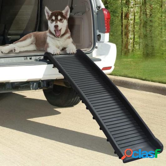 Rampa para perros plegable negra 155,5x40x15,5 cm