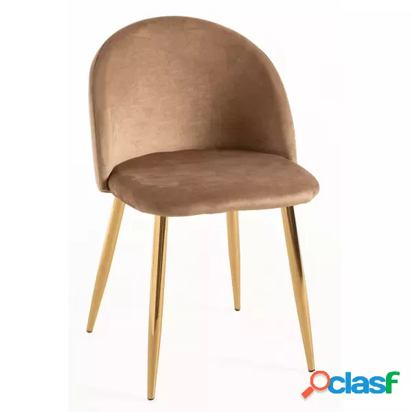 RegalosMiguel - Silla Vint Terciopelo Golden - Marrón