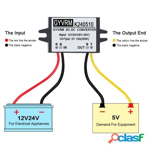 Regulador de convertidor DC / DC portátil 12V / 24V Step