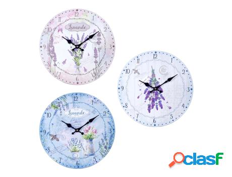 Reloj Pared Lavanda 34Cm 3 Diferentes Incluye 3 Unidades