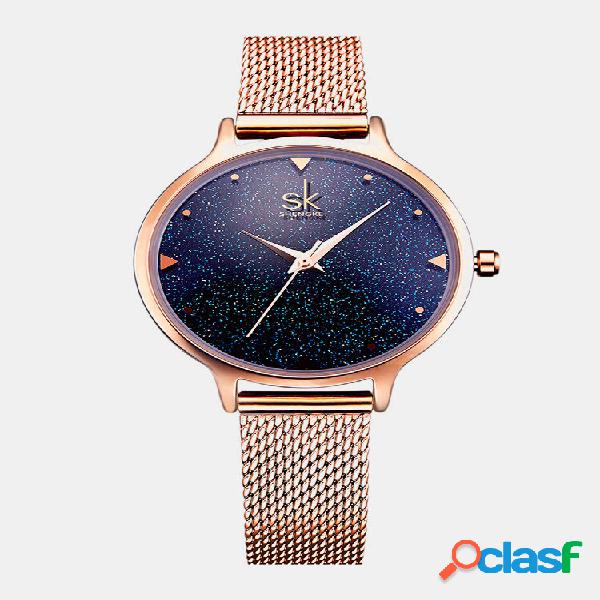 Reloj de pulsera de cuarzo SK Elegant Rose Gold Banda