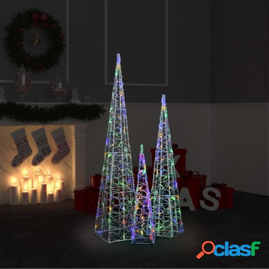Set cono de luz LED decorativo acrílico multicolor