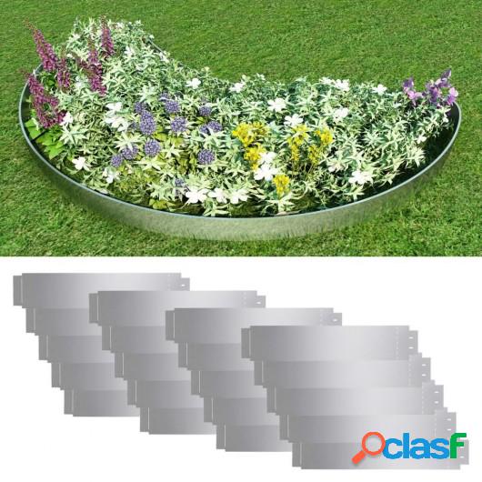 Set de cercas para césped 20 piezas acero galvanizado