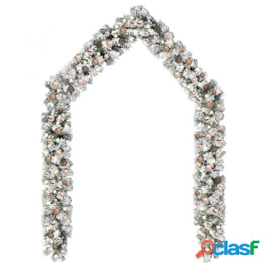 Set de guirnalda Navidad con LED y bolas verde 20 m PVC