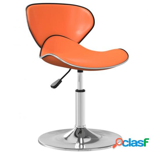 Silla de comedor de cuero sintético naranja