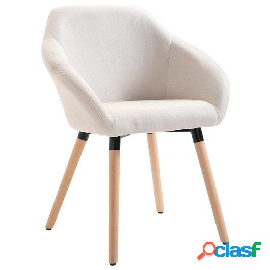Silla de comedor de tela color crema