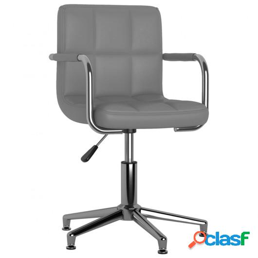 Silla de oficina giratoria de cuero sintético gris