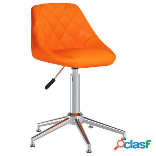 Silla de oficina giratoria de cuero sintético naranja