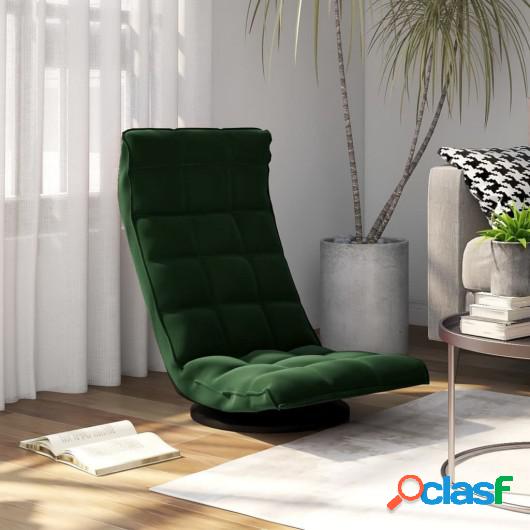 Silla de suelo giratoria de terciopelo verde oscuro