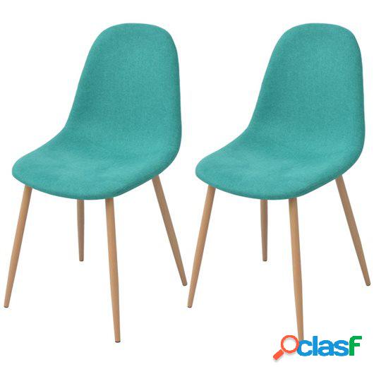 Sillas de comedor 2 pcs Fabric Green