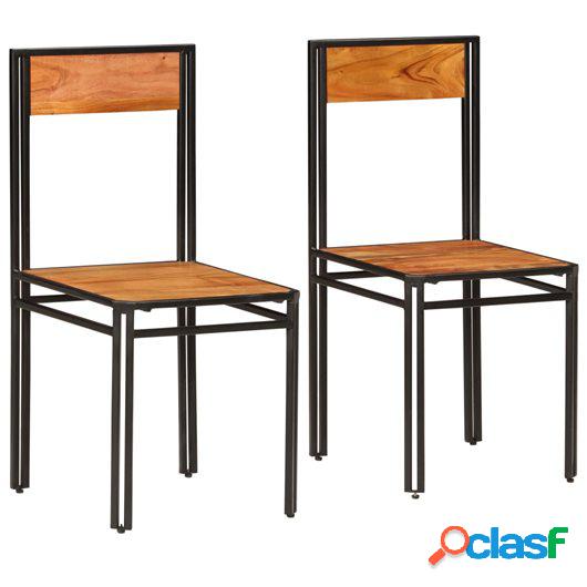 Sillas de comedor 2 uds madera maciza acacia acabado