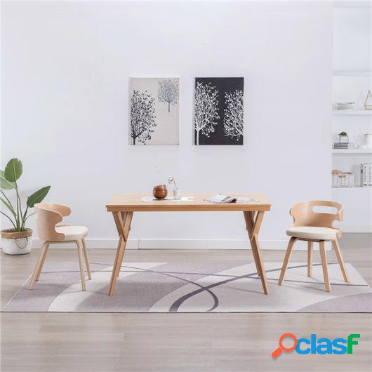 Sillas de comedor 2 uds madera y cuero sintético color