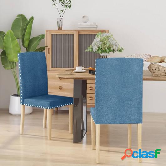 Sillas de comedor 2 unidades tela azul