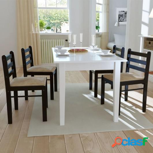 Sillas de comedor 4 unidades forma cuadrada de madera