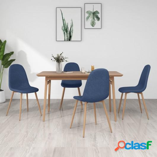 Sillas de comedor 4 unidades tela azul