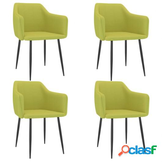 Sillas de comedor 4 unidades tela verde