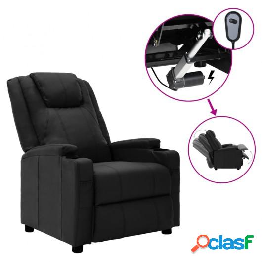 Sillón eléctrico reclinable de cuero sintético negro