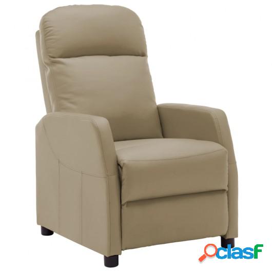 Sillón reclinable de cuero sintético color capuchino