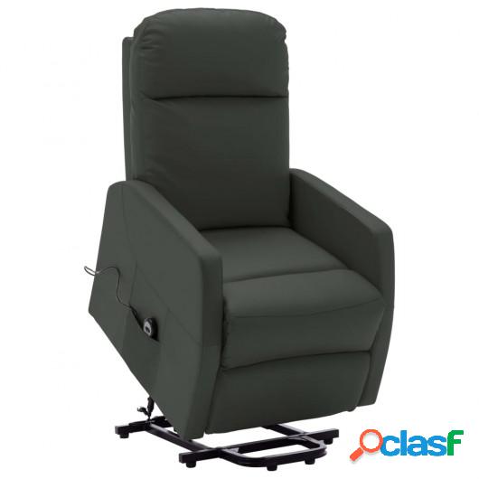Sillón reclinable de cuero sintético gris antracita