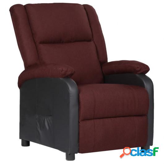 Sillón reclinable para TV de cuero sintético y tela morado