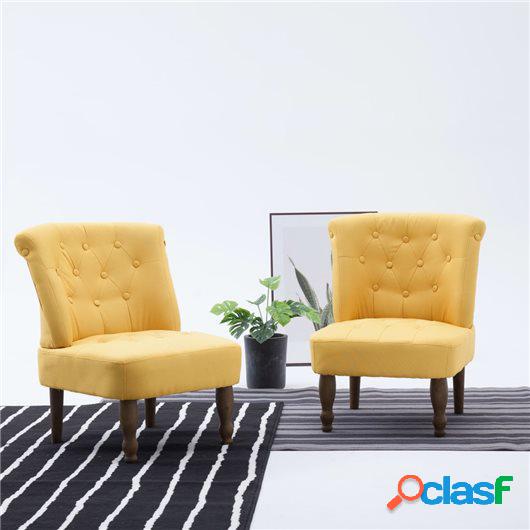 Sillones franceses 2 unidades tela amarillos