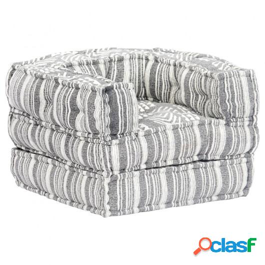 Sofá modular de tela a rayas