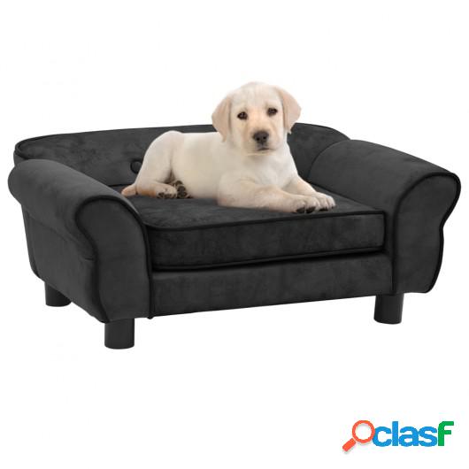 Sofá para perros felpa gris oscuro 72x45x30 cm