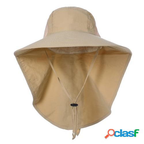 Sombrero para el sol de ala ancha para mujer con solapa en