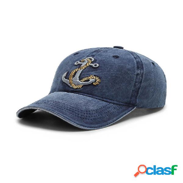 Sombrilla de gorra de béisbol de mezclilla lavada con