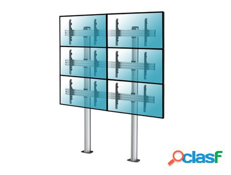 Soporte de suelo atornillable para 6 TV 45"-55"