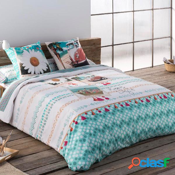 Tejidos JVR Funda Nordica + Almohada Modelo Hippie - Cama