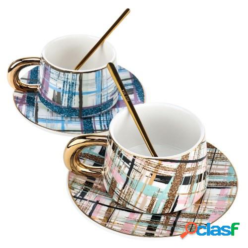 Tooarts Juego de taza y platillo de café Taza de té de