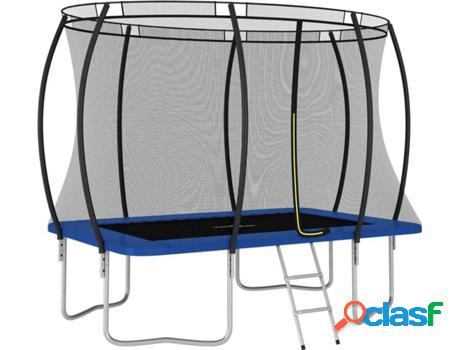 Trampolín VIDAXL Rectangular Azul (274x183x76 cm)