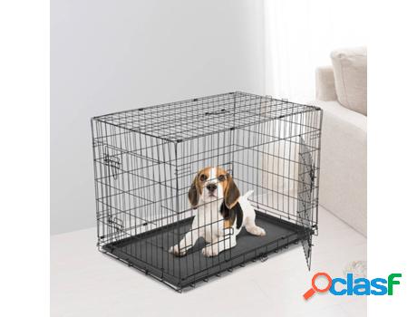 Transportín para Perros PAWHUT (Negro - 122x77x82cm - Acero